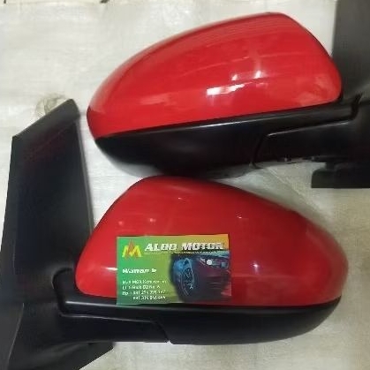 Sepasang Spion Mazda 2 polos merah retract Original