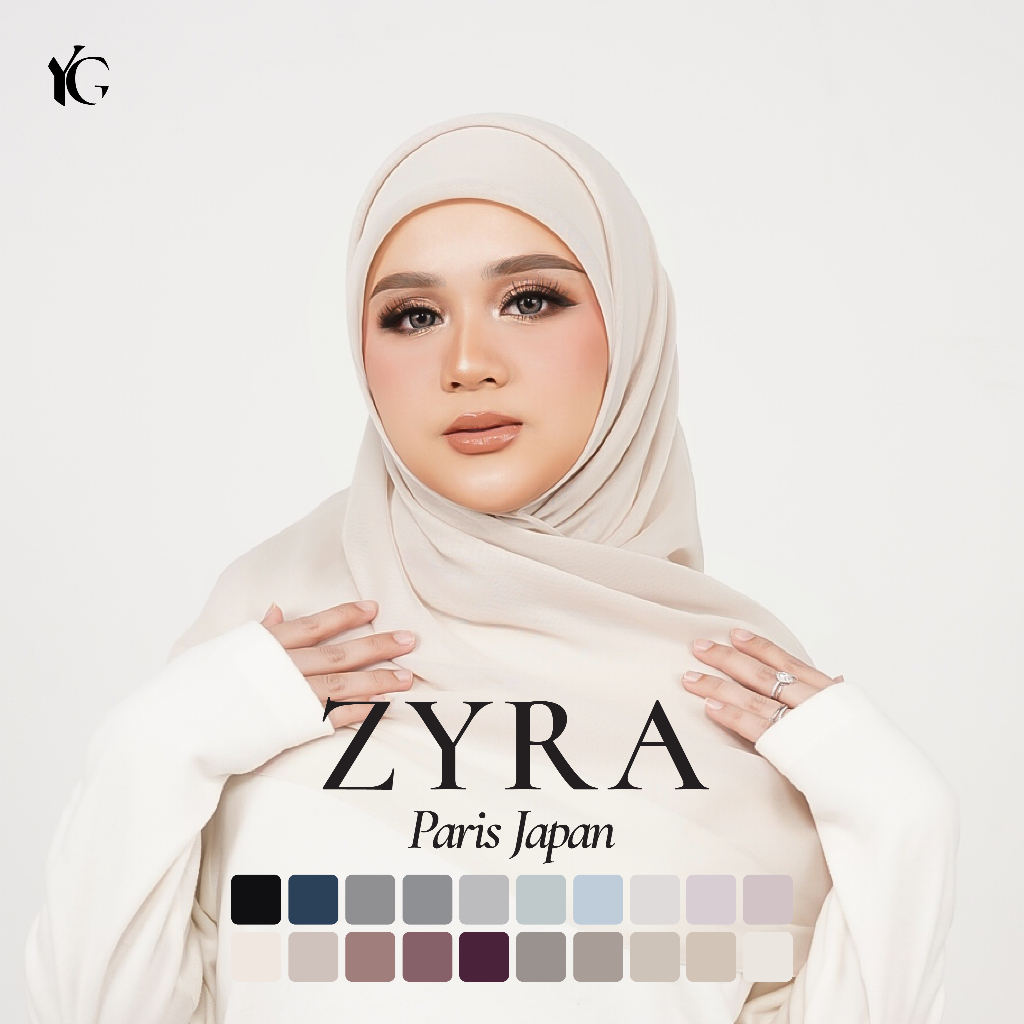 YourGleezed - Zyra Paris Japan (Hijab Segiempat Bahan Paris Japan)