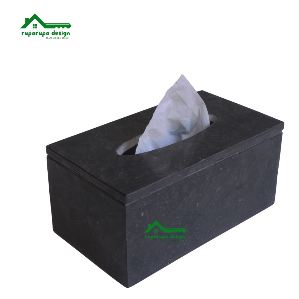 (BLACK)Box tissue marble,tempat tisu marmer,kotak tisu marmer jumbo hitam