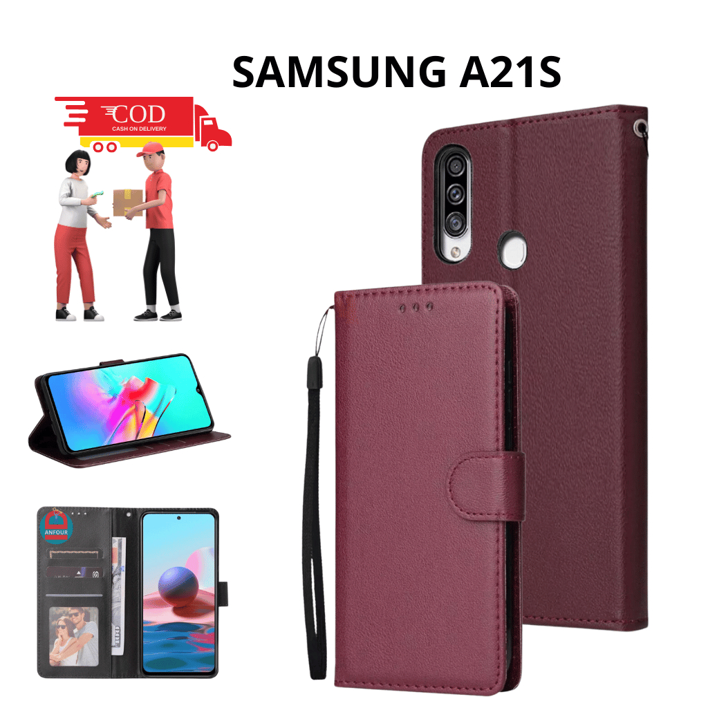 CASE HP SAMSUNG A21S CASING DOMPET FLIP CASE WALLET FLIP LEATHER CASE PREMIUM CASING HP
