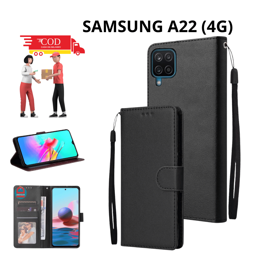 CASE HP SAMSUNG A22 4G CASING DOMPET FLIP CASE WALLET FLIP LEATHER CASE PREMIUM CASING HP