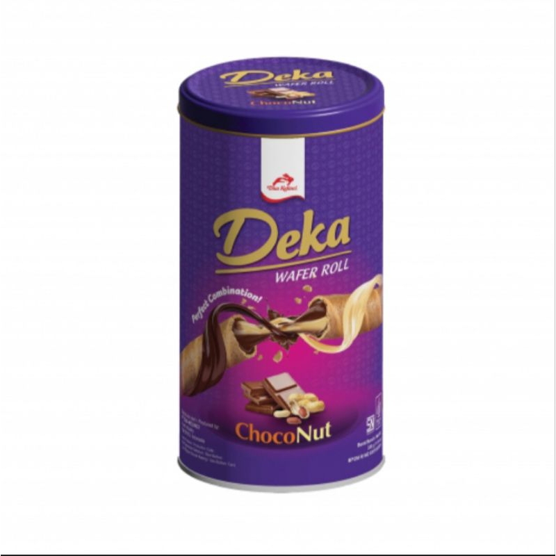 

biskuit deka wafer roll choco nut kaleng 360 gram