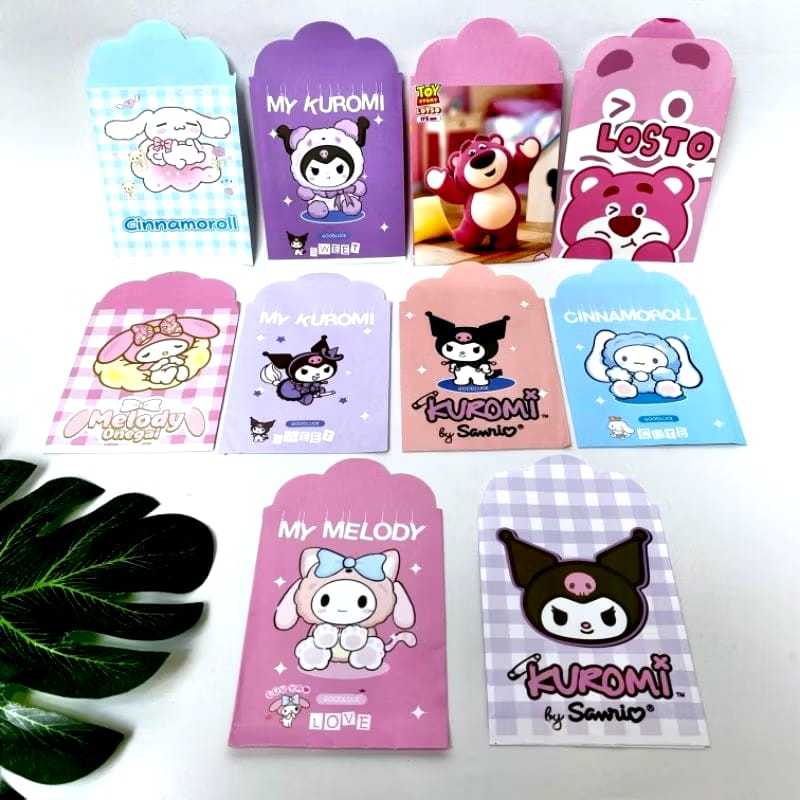 

CAMPUR AMPLOP LEBARAN KARAKTER KUROMI DAN LOTSO 10PCS
