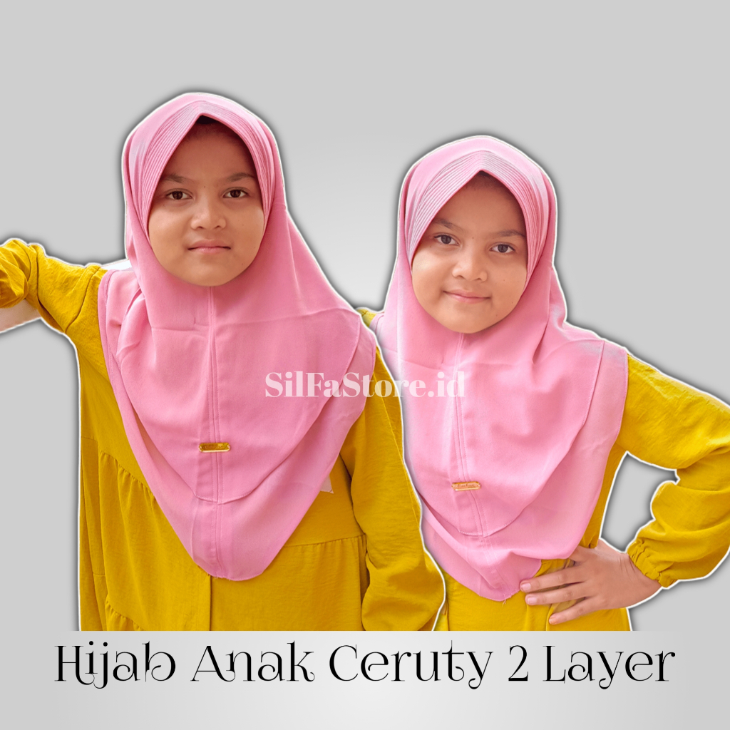 Hijab Anak Khimar 2 Layer 5-11 Tahun Ceruti Babydoll