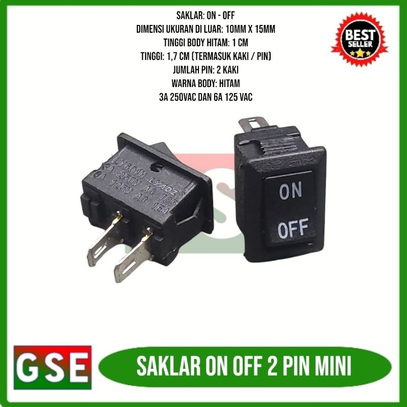 Switch karaoke kecil on off/saklar kecil on off 2 kaki