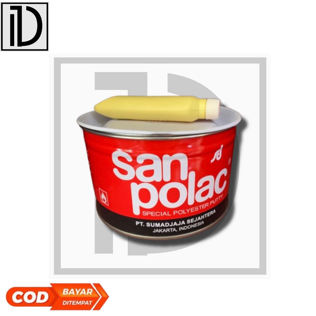 Dempul Sanpolac 1 Kg / Dempul Mobil/Motor/Besi/Kayu / DEMPUL SERBAGUNA SANPOLAC