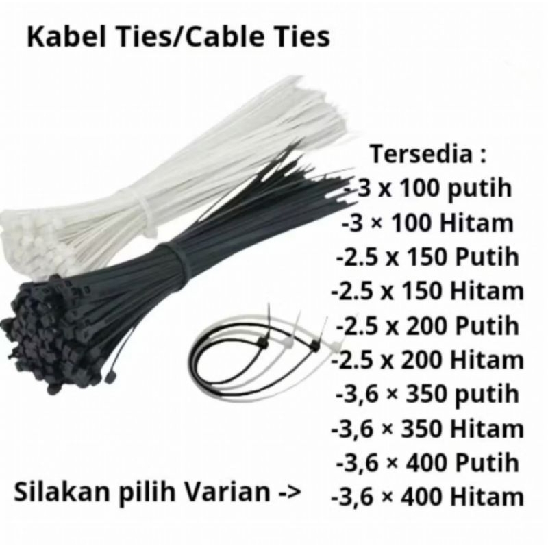 

Kabel Ties /Cable Ties Nylon Hitam,Putih 100% Bagus dan ORIGINAL