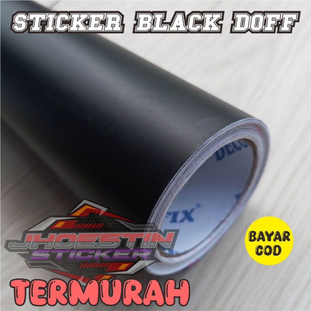 Stiker warna Hitam doff/stiker hitam mate/wallstiker hitam doff/skotlet hitam doff L 45cm x P 50cm