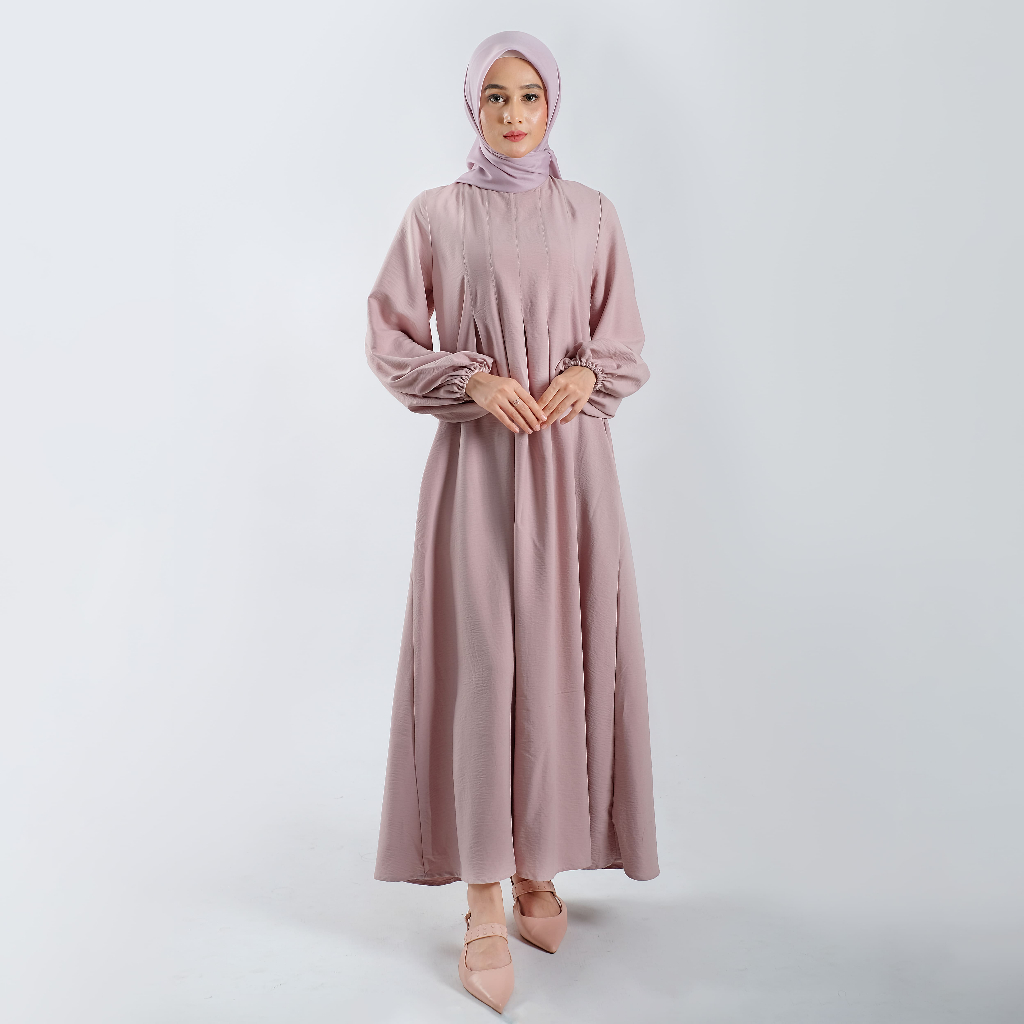 Kimmisha - Ashilah Dress Nude | Long Dress Wanita |  Long Dress | Gamis Wanita