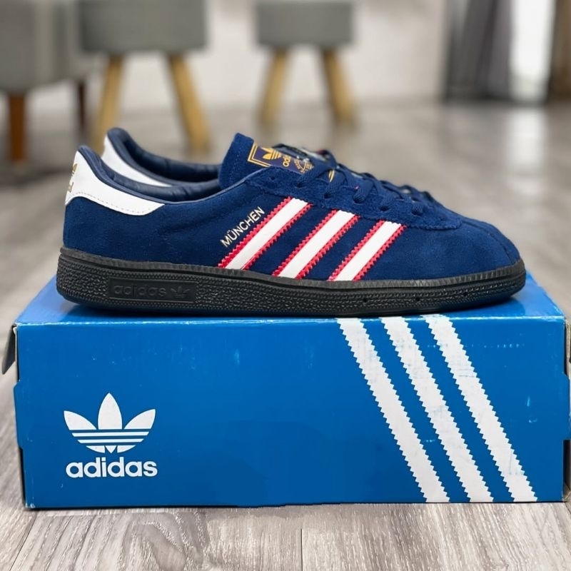 Free Kaos Kaki[COD] Adidas Munchen Edge Deep Blue Soft Red OG Exclusive Navy Edge Sepatu Sneakers Ca