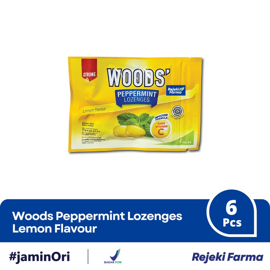 

Woods Peppermint Lozenges Permen 1 Strip isi 6 - Rasa Honey Lemon Madu