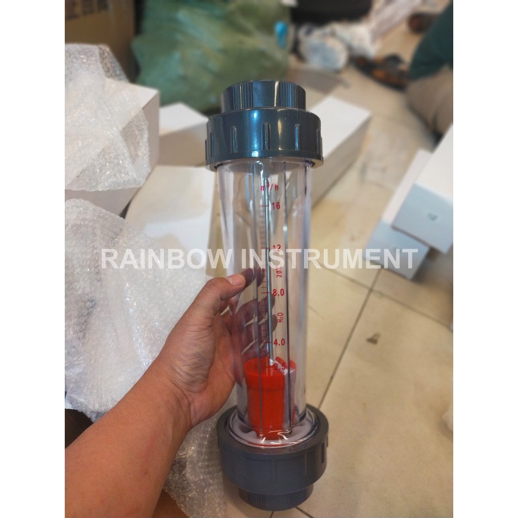 Flowmeter Rotameter 1,6-16 meter kubik perjam / Rotameter 1.5" inch LZS 50 Plastic Tube 16 m3/h
