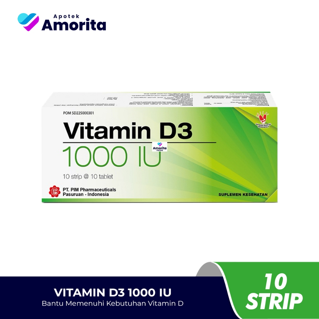 VITAMIN D3 1000 IU Memenuhi Kebutuhan Vitamin D - 10 Strip