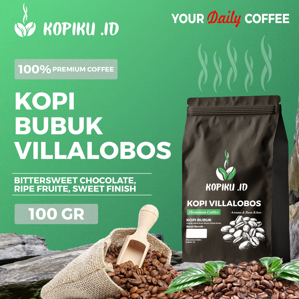 

Kopiku.id - Bubuk kopi VillaLobos Premium Coffee Bitter Sweet 100gr