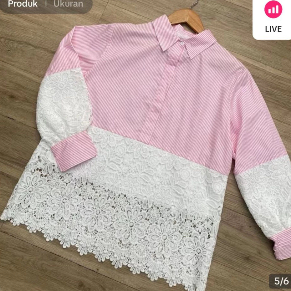MF - MRX ATASAN TEKAYA KOMBI RENDA MODEL TERBARU KEKINIAN / ALANA TOP / ATASAN WANITA BLOUSE RENDA