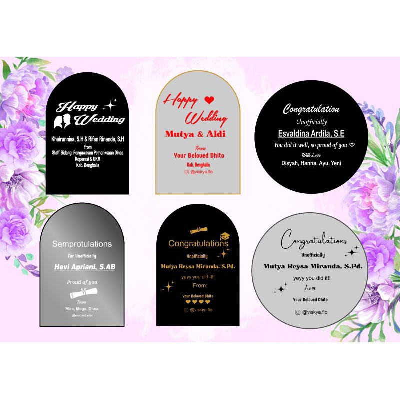 

sticker papan akrilik, kaca, melamin, dll - cutting papan nama akrilik - sticker ucapan selamat