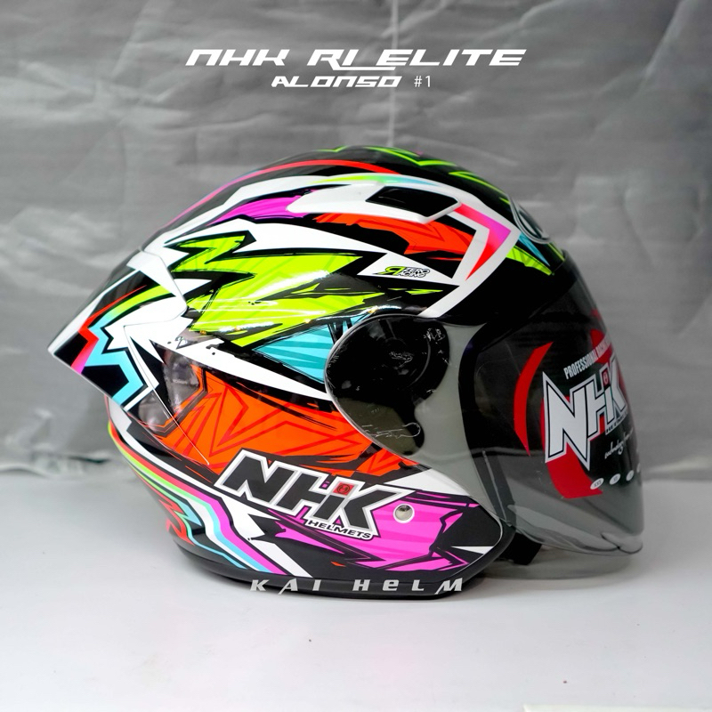 NHK R1 Elite Motif Alonso #1 Star white original | nhk r1 motif single visor
