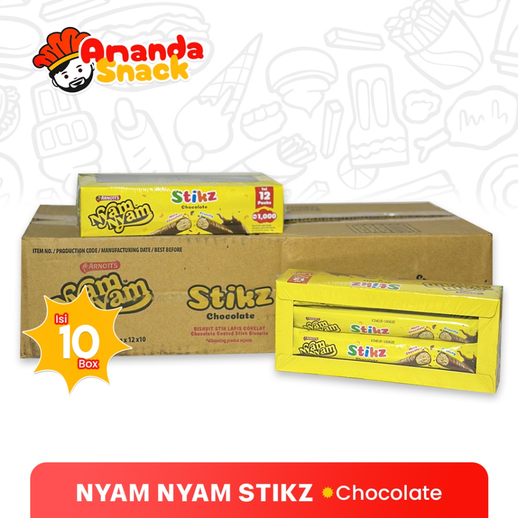 

(1 DUS) Nyam Nyam STIKZ / Biskuit Nyam Nyam Chocolate isi 10 Box