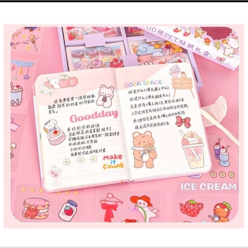 

KIYOWO 100 PCS STICKER PET TRANSPARANT 1 BOX STICKER