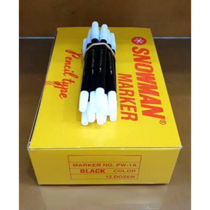 

spidol snowman pw1A hitam 1box isi 12lusin