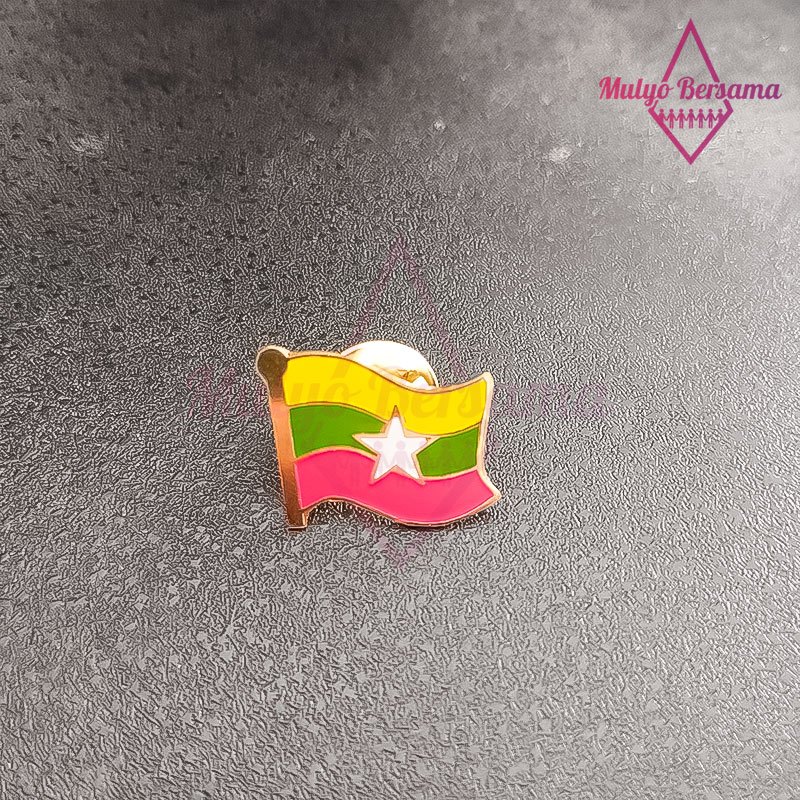 Pin Flag Myanmar Pin Bendera Negara Myanmar Flag Pin Myanmar - Mulyo Bersama