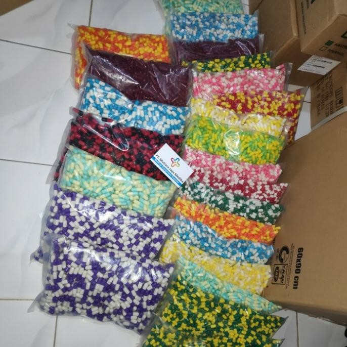 Cangkang Kapsul Kosong Ukuran: 3 - 2 - 1 - 0 - 00, isi 1000pcs/pack GBM