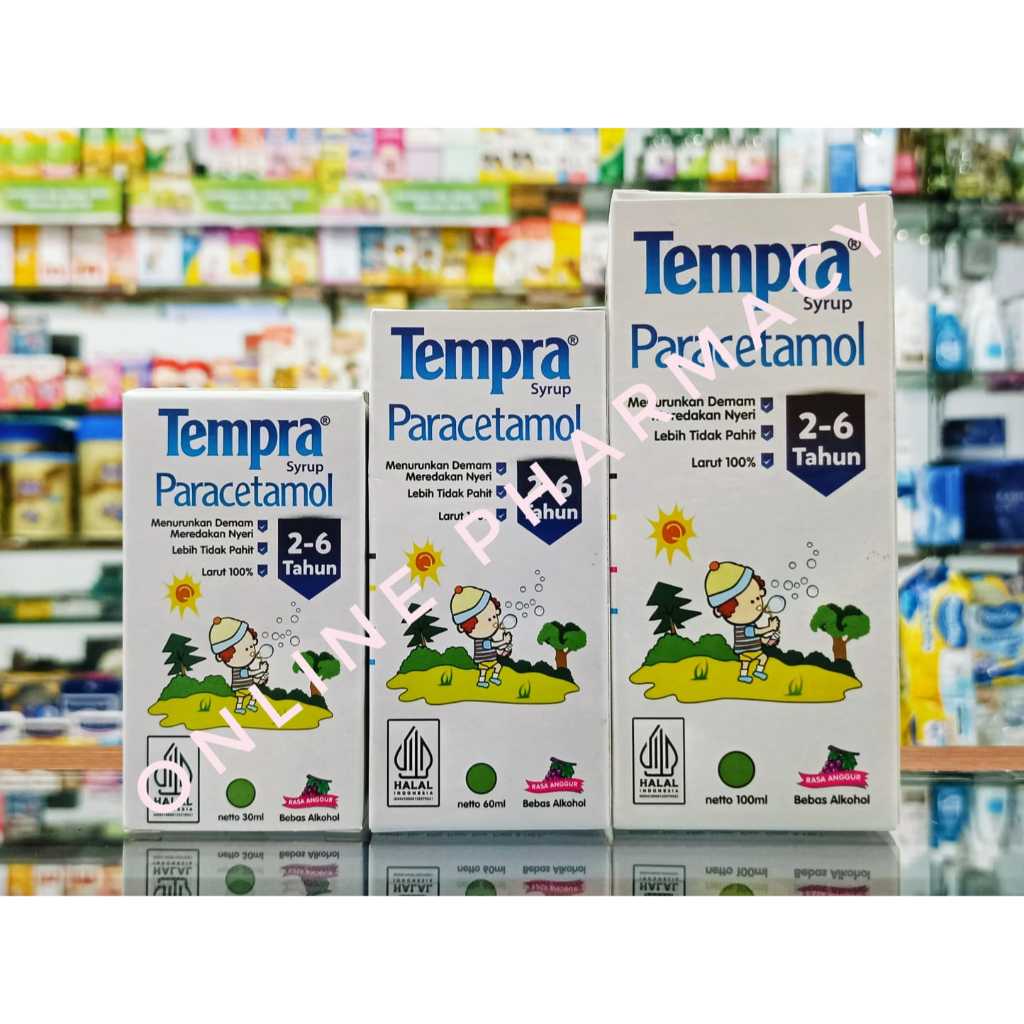 Tempra Sirup (2-6 Tahun) 30ML, 60ML, 100ML - Meredakan Demam, Sakit Kepala dan Gigi Pada Anak