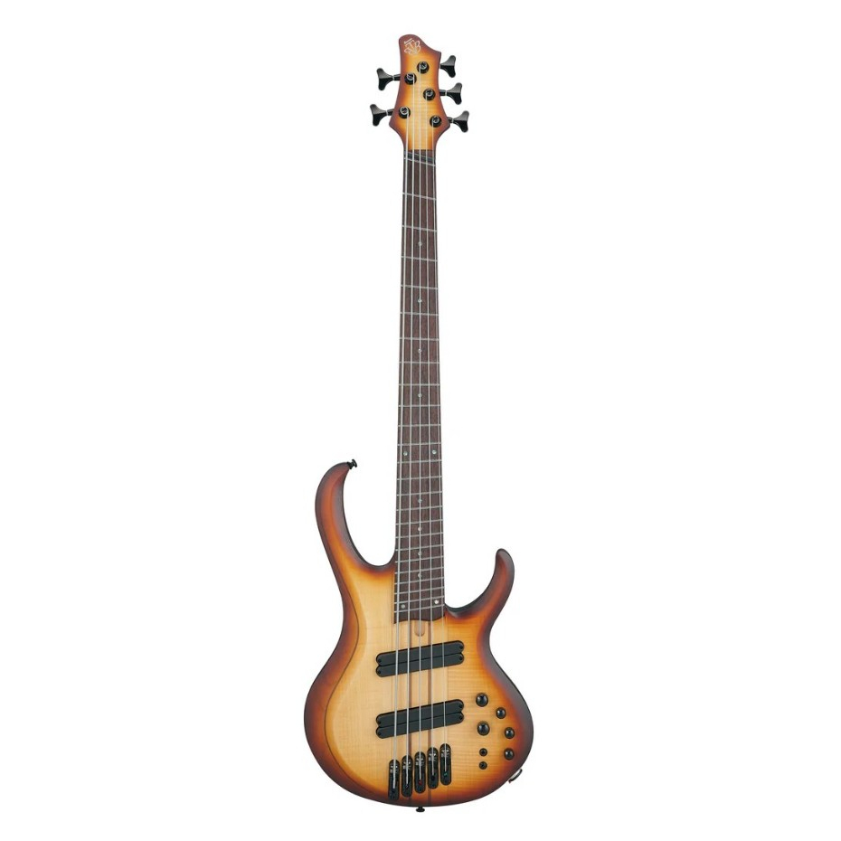 I01-BTB705LM-NNF Ibanez BTB705LM-NNF 5-String Electric Bass Guitar, Natural Browned Burst Flat