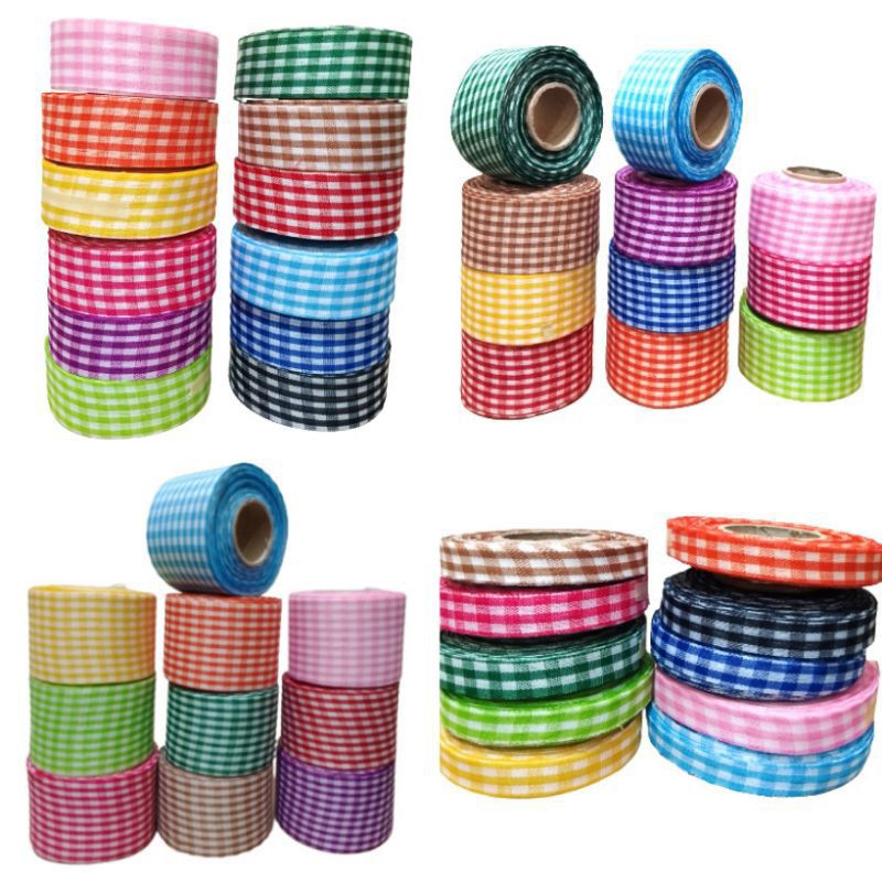 

TERMURAAAAH 1 ROLL PITA KAIN KOTAK KOTAK / PITA MOTIF KOTAK / PITA KOTAK 1" 1/2"LEBAR 25 MM / 12 MMPANJANG 18 METER / 20 YARDJUAL 1 ROLL BUKAN PER METER ATAU LER YARD, JADI MURAAAAAAH BANGET