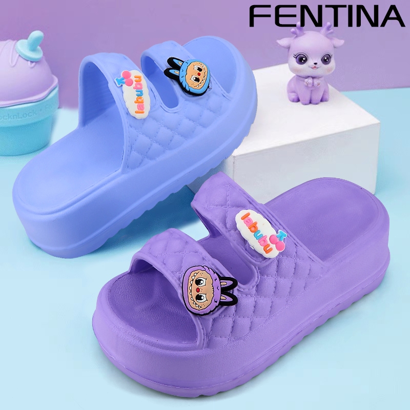 FENTINA Sandal Anak Cewek Sandal Anak Perempuan Labubu Sandal Jelly Wanita Baim Fuji Anti-selip
