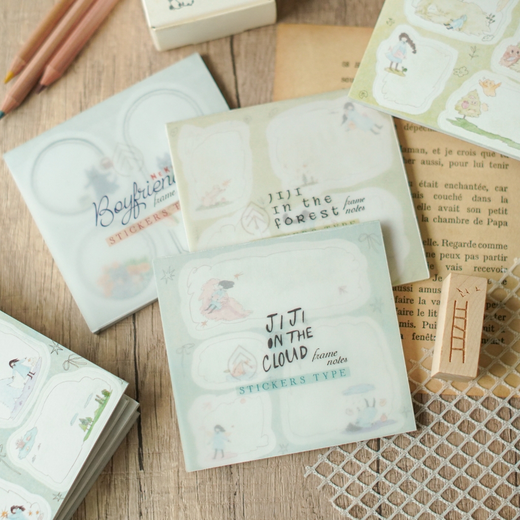 

Teayoushop Frame Sticker Notepad - Neko Boyfriend . Jiji on the Clouds . Jiji in the Forest