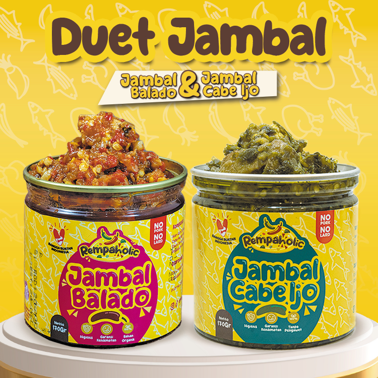 

Rempaholic - Paket Duet Sambal Jambal Balado + Jambal Cabe Ijo Rempaholic - 170 gr