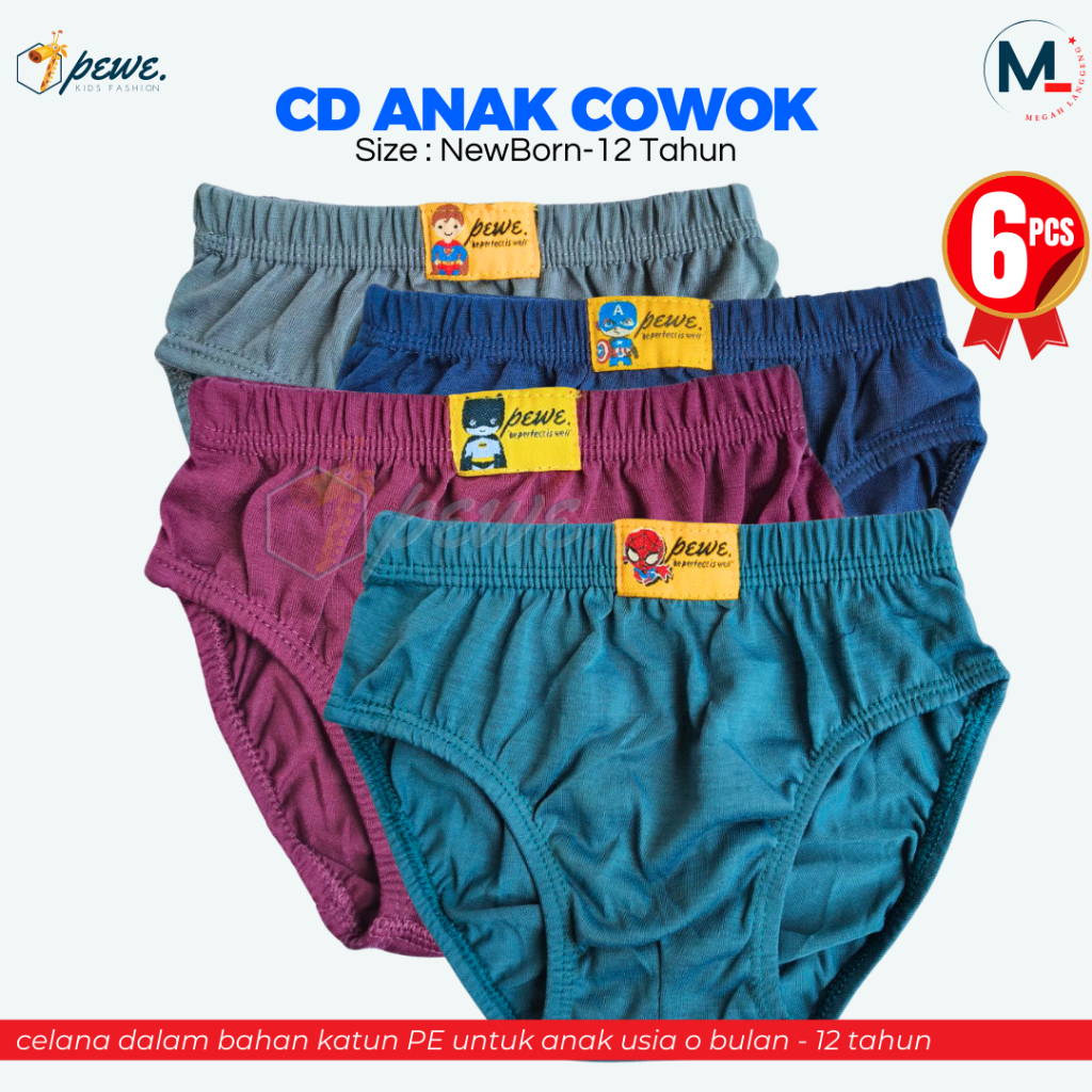 1/2 Lusin CD Anak Laki laki Polos Anak Cowok - clana dalam anak cowo - Celana Dalam Anak Laki Cowok 