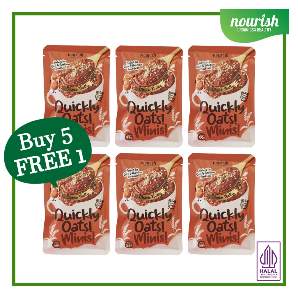 

BUY 5 GET 1 FREE Quickly Oats! Minis! Instant Oatmeal Choco Nutty