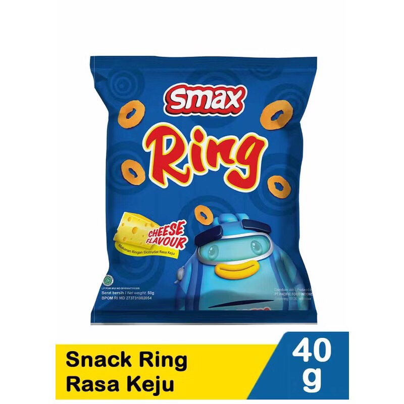 

Snack Smax Ring / Cemilan Snack Ring / Snack Ring Rasa Cheese Flavour / 40gr