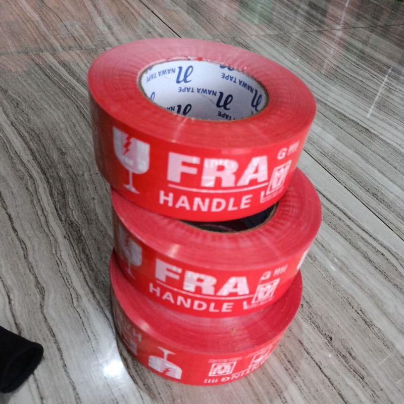 

(COD) 1 pcs lakban fragile merah ukuran 48 mm x300 yard