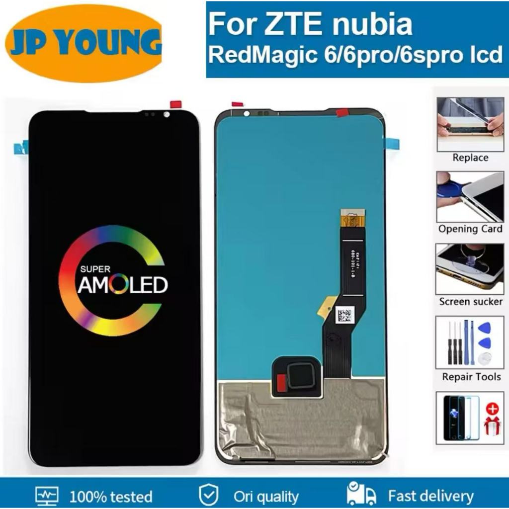 6.8" Original Amoled For ZTE nubia Red Magic 6 NX669J LCD Display Panel Digitizer For Red Magic 6SPr