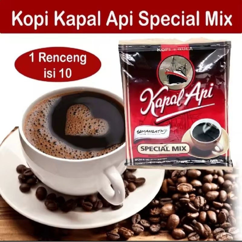 

10 SACHET KOPI HITAM | KOPI KAPAL API MIX SACHET RENCENGAN - 24gr