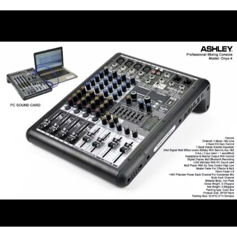 mixer ashley onyx 4 original 4 channel bluetooth onyx4 onyx4channel