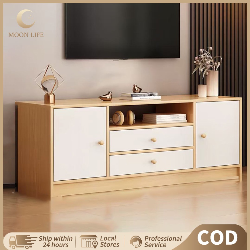 COD Meja TV Kayu Lemari Tv Rak TV  Lemari Penyimpanan dengan Pintu Buffet TV Kayu Model Terbaru Rak 