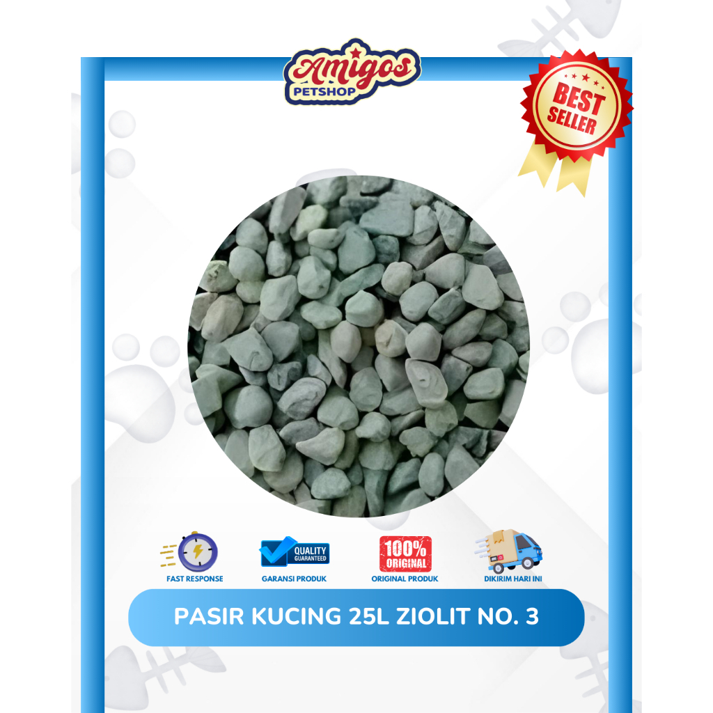 Pasir Kucing Zeolite 25ltr / 20kg  Non Gumpal No 3 Ziolid Ziolit Jiolit Jiolite Ziolid Zeolit Zeloit