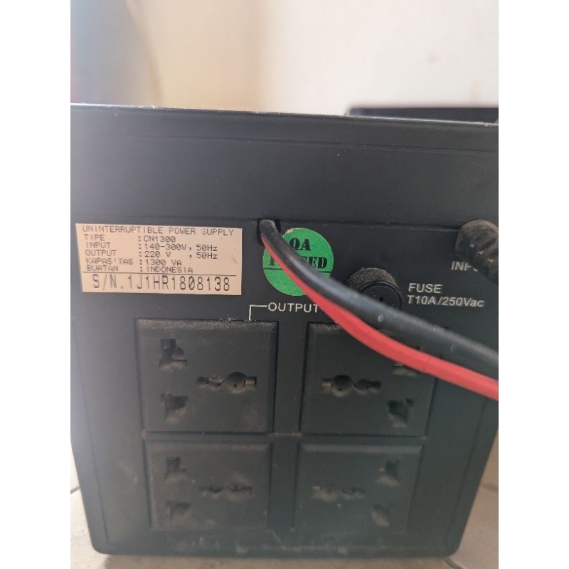 ups ica 1300va modif sudah pakai kipas internal dan kabel luar aki