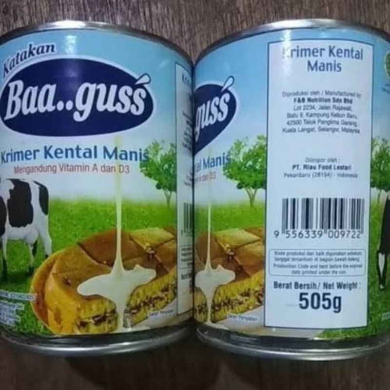 

Susu Baa..guss Krimer Kental Manis 505 gr ( Susu Bagus )