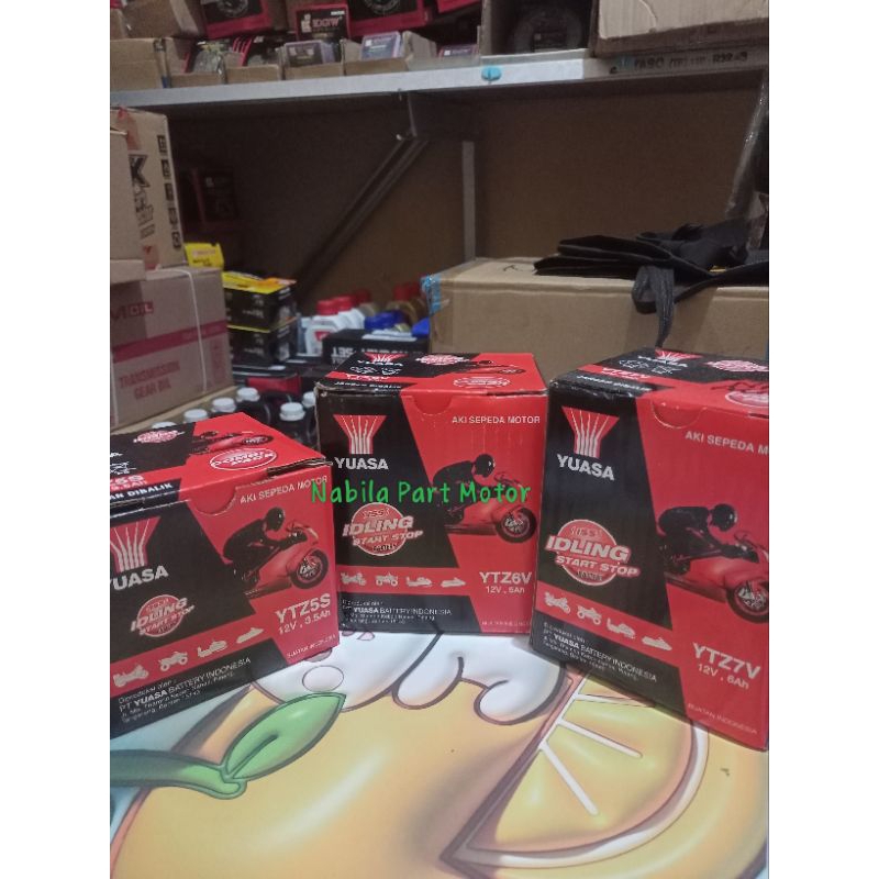 aki semi kering Yuasa YTZ5S/YTZ6V/YTZ7V/YT7C untuk motor Honda,Yamaha dan suzuki