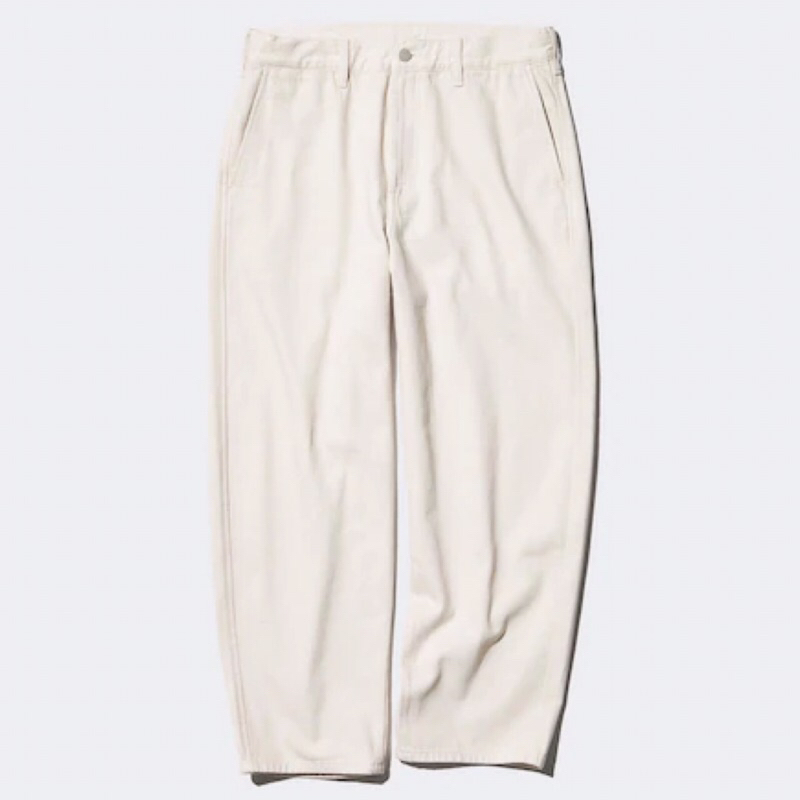 UNIQLO Men Wide Tapered Celana Panjang Jeans Lebar Pria