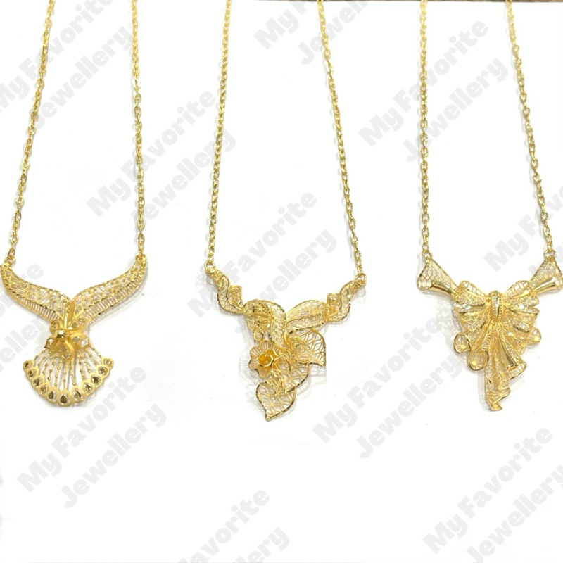 Kalung Krawang Rumbai MEWAH Kalung Emas Asli Kadar 700