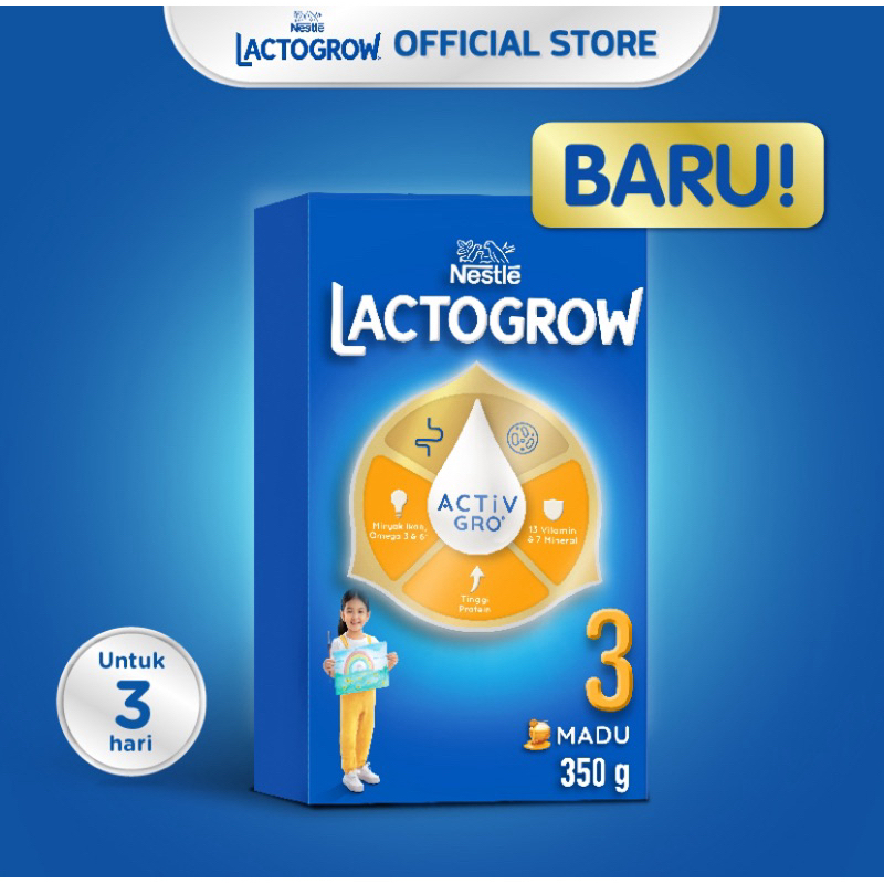 

Lactogrow 3 Happynutri Susu Bubuk Pertumbuhan 1-3 tahun Madu 350 gram