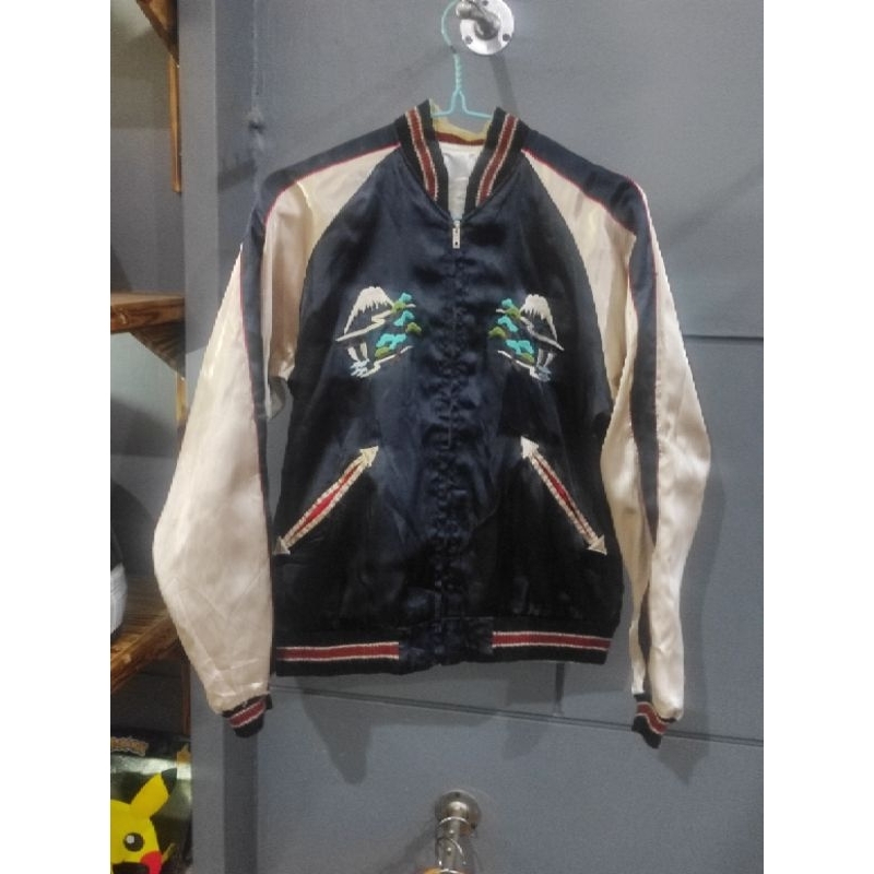 Jacket Fashion Sukajan Motif Burung Hong Oriental Jepang (Satin)