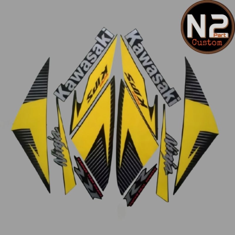 Striping Sticker Motor Kawasaki Ninja RR 2014 Stiker Lis Body ninja rr 2014 Kuning