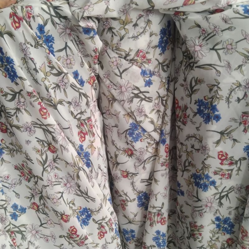 Kain sifon impor | Harga/0,5m | bahan sifon motif bunga | bahan sifon impor | kain sifon motif impor